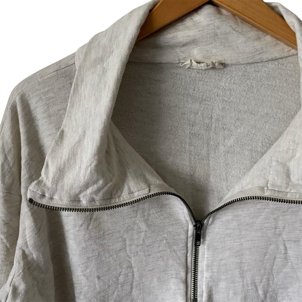 Synergy Organic Half Zip Pullover Sweatshirt Beige Organic Cotton Size L Granola - Picture 2 of 8